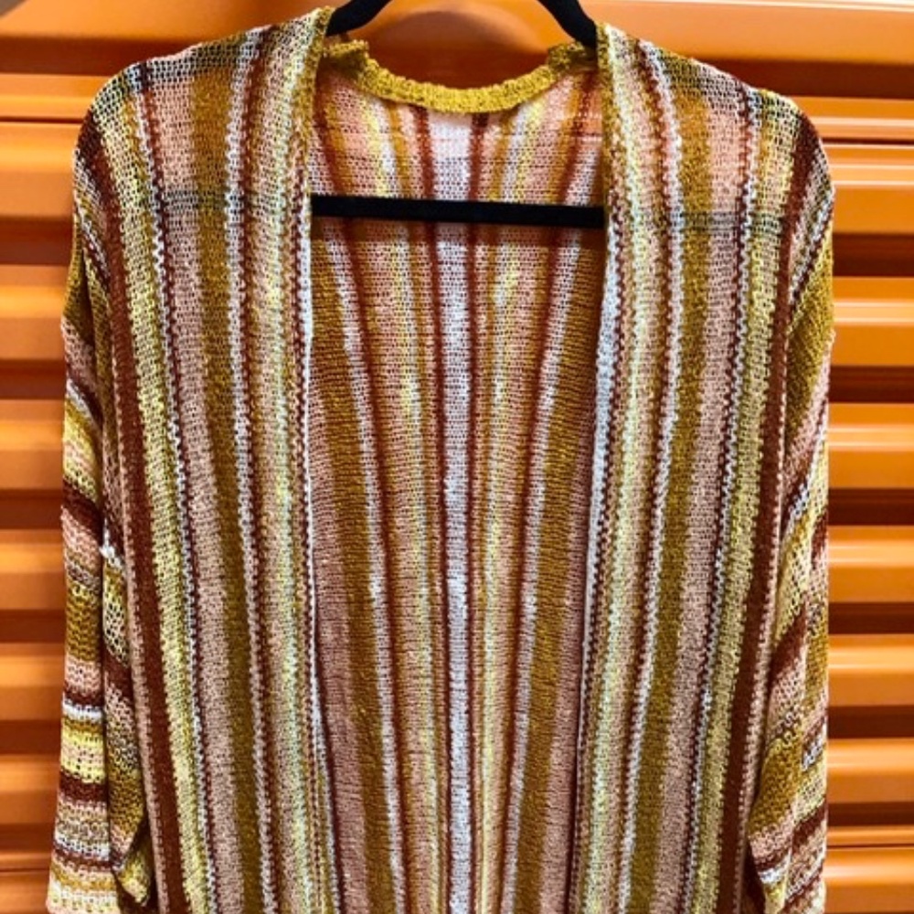 NEW! Colorful Long Cable Knit Cardigan Cover up, M